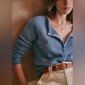 NWOT Sézane Gaspard Cardigan in Vintage Blue Size XS